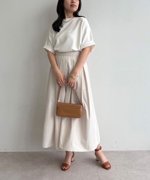 CROSS FUNCTION（クロスファンクション）の「《吸水速乾》エブ楽 イージータックサーキュラースカート【CF/クロスファンクション】（スカート・レディース・ベージュ/オフホワイト/ブラック・L/M/LL）」の5枚目の写真