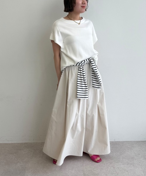 CROSS FUNCTION（クロスファンクション）の「《吸水速乾》エブ楽 イージータックサーキュラースカート【CF/クロスファンクション】（スカート・レディース・ベージュ/オフホワイト/ブラック・L/M/LL）」の4枚目の写真