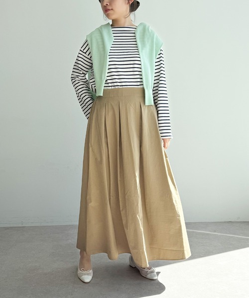 CROSS FUNCTION（クロスファンクション）の「《吸水速乾》エブ楽 イージータックサーキュラースカート【CF/クロスファンクション】（スカート・レディース・ベージュ/オフホワイト/ブラック・L/M/LL）」の7枚目の写真