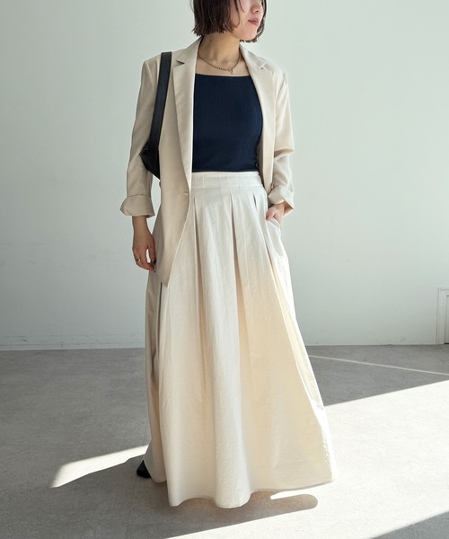 CROSS FUNCTION（クロスファンクション）の「《吸水速乾》エブ楽 イージータックサーキュラースカート【CF/クロスファンクション】（スカート・レディース・ベージュ/オフホワイト/ブラック・L/M/LL）」の6枚目の写真