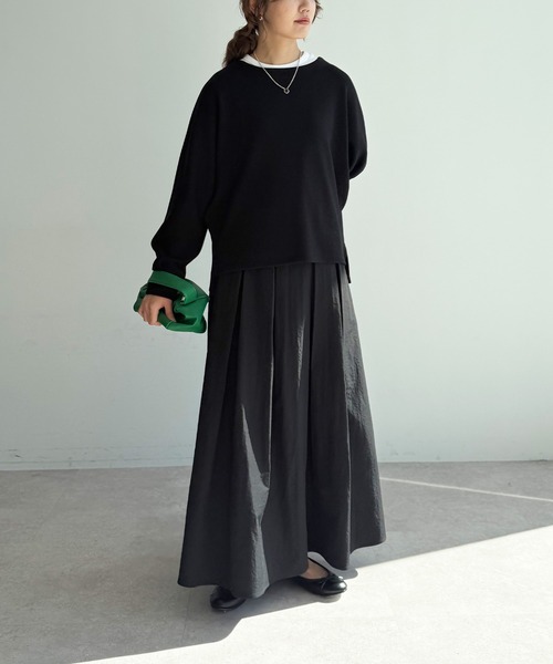 CROSS FUNCTION（クロスファンクション）の「《吸水速乾》エブ楽 イージータックサーキュラースカート【CF/クロスファンクション】（スカート・レディース・ベージュ/オフホワイト/ブラック・L/M/LL）」の10枚目の写真