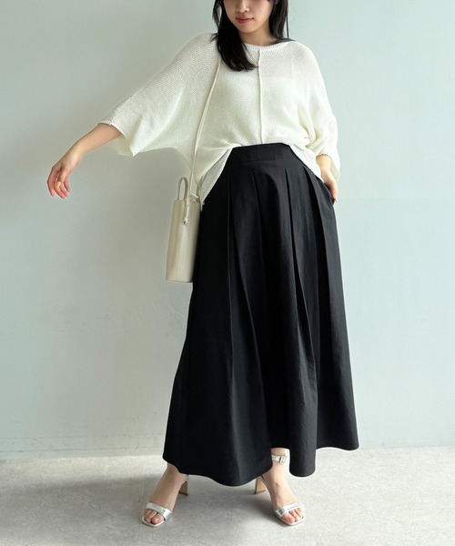 CROSS FUNCTION（クロスファンクション）の「《吸水速乾》エブ楽 イージータックサーキュラースカート【CF/クロスファンクション】（スカート・レディース・ベージュ/オフホワイト/ブラック・L/M/LL）」の12枚目の写真