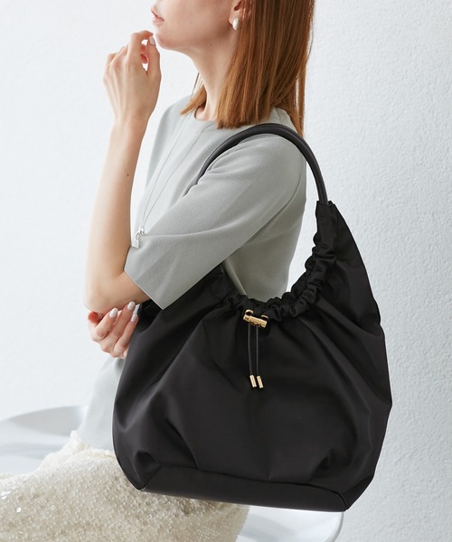 ROPE' PICNIC(ロペピクニック)の「【撥水加工】ドロストリングギャザートートバッグ(トートバッグ・レディース・ブルー/ブラック/ベージュ・FREE)」の2枚目の写真