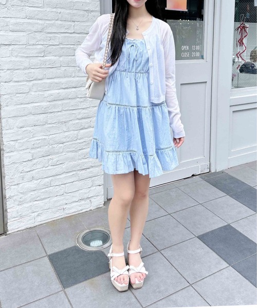 【大人気】SANDRO レース ティアードミニワンピース 大人気】SANDRO レース ティアードミニワンピース