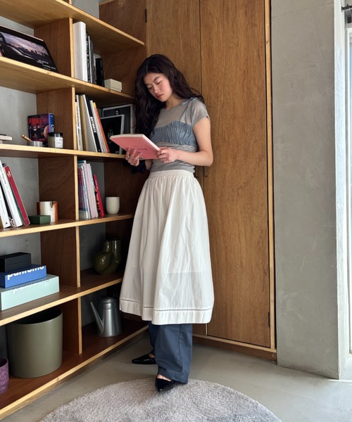 FUULLY STUDIO（フーリィーステューディオ）の「TCツイルストレートパンツ（チノパンツ・レディース・グレー/ブラック・SMALL/MEDIUM/LARGE）」の16枚目の写真