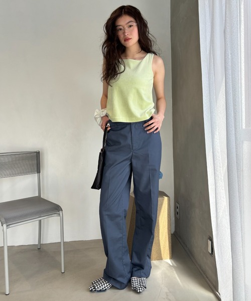 FUULLY STUDIO（フーリィーステューディオ）の「TCツイルストレートパンツ（チノパンツ・レディース・グレー/ブラック・SMALL/MEDIUM/LARGE）」の18枚目の写真