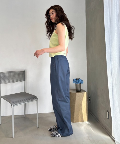 FUULLY STUDIO（フーリィーステューディオ）の「TCツイルストレートパンツ（チノパンツ・レディース・グレー/ブラック・SMALL/MEDIUM/LARGE）」の19枚目の写真