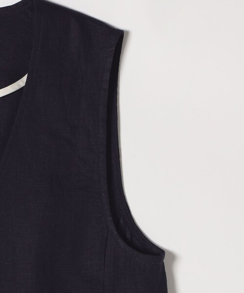 SHIPS any（シップス エニィ）の「SHIPS any:〈洗濯機可能〉ヨーロピアンフラックス リネン  Vネック コンパクト ベスト（ベスト・レディース・ブラウン/ネイビー・ONE SIZE）」の17枚目の写真