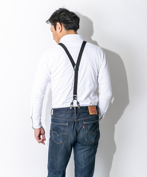 セール】【STYLE=】サスペンダー メンズ 25mm ダブルクリップ