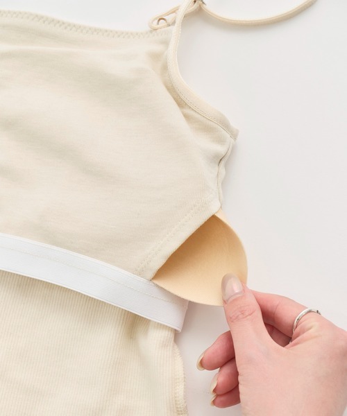 PUBLIC TOKYO（パブリックトウキョウ）の「【残りわずか】コットンリブカップインキャミ（キャミソール・レディース・アイボリー/ブラック/グレー・1/2）」の10枚目の写真