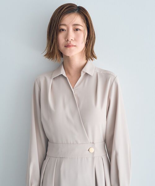YECCA VECCA(イェッカヴェッカ)の「カシュクールタックワンピース(ワンピース・レディース・ネイビー/ブルー/ライトベージュ・FREE)」の13枚目の写真