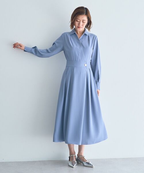 YECCA VECCA(イェッカヴェッカ)の「カシュクールタックワンピース(ワンピース・レディース・ネイビー/ブルー/ライトベージュ・FREE)」の18枚目の写真