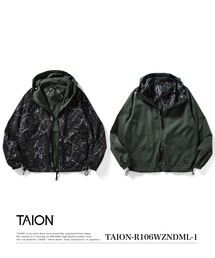 【TAION(タイオン)】〈ユニセックス〉ノンダウン ミリタリー リバーシブル Wジップ パーカー