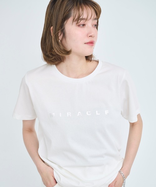 セール】【3色展開】箔プリントロゴTシャツ（Tシャツ/カットソー