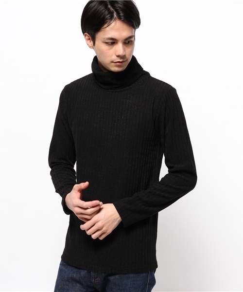 VENCEEXCHANGE（ヴァンスエクスチェンジ）の「リブニットソータートルネック    （ニット/セーター・メンズ・オフホワイト/チャコールグレー/ブラック・LARGE/MEDIUM）」の2枚目の写真
