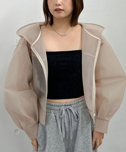 archives（アルシーヴ）の「シアーダンボールＺＩＰフーディ（その他アウター・レディース・オフホワイト/ブラック/ベージュ・MEDIUM）」の14枚目の写真