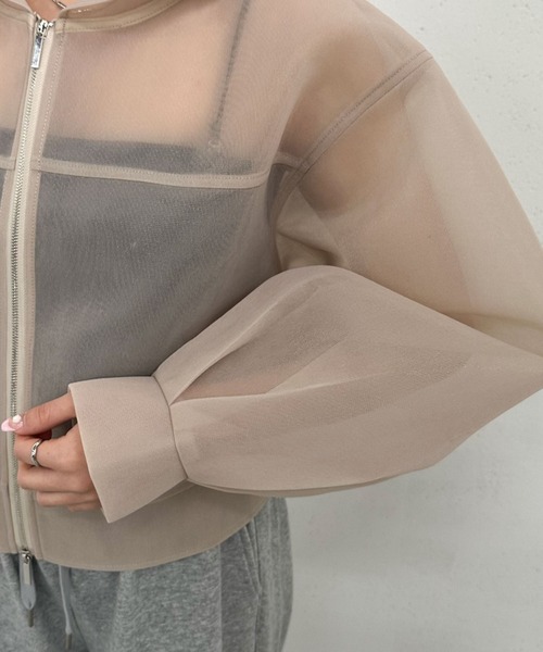 archives（アルシーヴ）の「シアーダンボールＺＩＰフーディ（その他アウター・レディース・オフホワイト/ブラック/ベージュ・MEDIUM）」の20枚目の写真