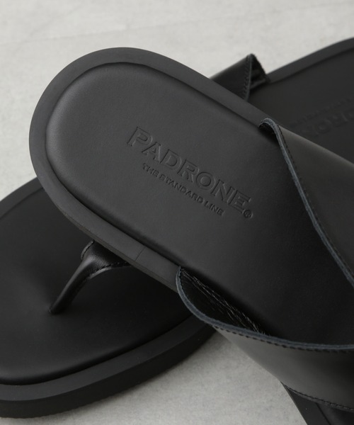 PADRONE(パドローネ)の「PADRONE THE STANDARD LINE/別注 THONG SANDAL / トングレザーサンダル(サンダル・メンズ・ブラック・40/41/42)」の7枚目の写真