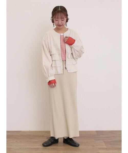 Samansa Mos2(サマンサ モスモス)の「フリルジップブルゾン(ブルゾン・レディース・カーキ/オフホワイト/グレー/チャコールグレー・F)」の15枚目の写真