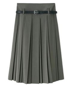 tanakadaisuke/タナカダイスケ】silver buckle pleats skirt