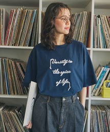 コード刺繍 メッセージ ロゴ半袖Tシャツ