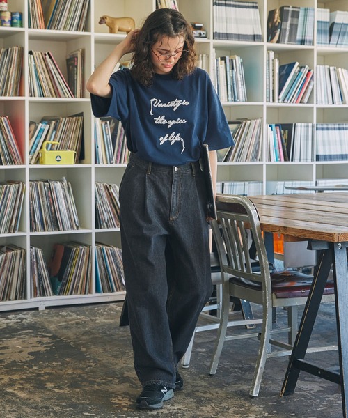 コード刺繍 メッセージ ロゴ半袖Tシャツ MONO-MART LADY'S│MONO-MART