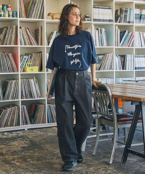 コード刺繍 メッセージ ロゴ半袖Tシャツ MONO-MART LADY'S│MONO-MART