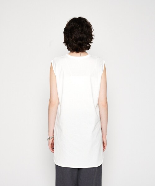 cloenc（クロエンス）の「【マシンウォッシュ】ノースリーブロングTシャツ（Tシャツ/カットソー・レディース・ブラック/ホワイト/ピンク/ブラウン系その他・02）」の10枚目の写真