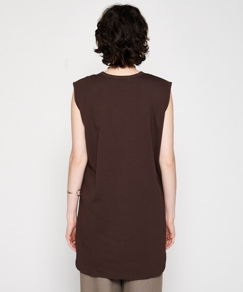 cloenc（クロエンス）の「【マシンウォッシュ】ノースリーブロングTシャツ（Tシャツ/カットソー・レディース・ブラック/ホワイト/ピンク/ブラウン系その他・02）」の19枚目の写真