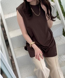 cloenc | 【マシンウォッシュ】ノースリーブロングTシャツ(Tシャツ/カットソー)