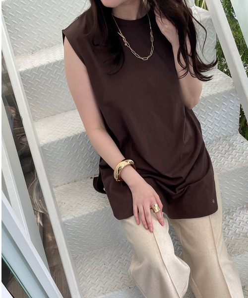 セール】【マシンウォッシュ】ノースリーブロングTシャツ（Tシャツ