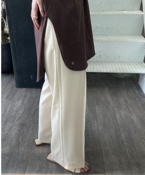 cloenc（クロエンス）の「【マシンウォッシュ】ノースリーブロングTシャツ（Tシャツ/カットソー・レディース・ブラック/ホワイト/ピンク/ブラウン系その他・02）」の7枚目の写真