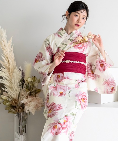 CELEN(セレン)の「【一人で着られる/セパレート浴衣】上衣・下衣・兵児帯 3点セット《夕涼浴衣》(浴衣・レディース・ネイビー系1/ピンク系/ブルー系/ネイビー系2/ホワイト系1/ホワイト系2/ネイビー系3/ネイビー系4・FREE)」の3枚目の写真