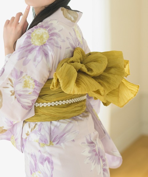 Rebloom（リブルーム Rebloom Reb loom）の「【一人で着られるセパレート浴衣】上衣・下衣・兵児帯 3点セット《夕涼浴衣》（浴衣・レディース・ネイビー系1/ピンク系/ブルー系/ネイビー系2・FREE）」の4枚目の写真