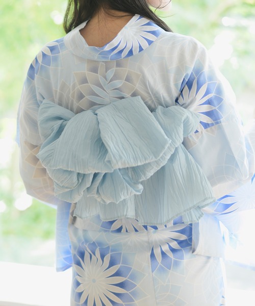 Rebloom（リブルーム Rebloom Reb loom）の「【一人で着られるセパレート浴衣】上衣・下衣・兵児帯 3点セット《夕涼浴衣》（浴衣・レディース・ネイビー系1/ピンク系/ブルー系/ネイビー系2・FREE）」の11枚目の写真