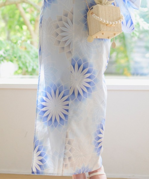 Rebloom（リブルーム Rebloom Reb loom）の「【一人で着られるセパレート浴衣】上衣・下衣・兵児帯 3点セット《夕涼浴衣》（浴衣・レディース・ネイビー系1/ピンク系/ブルー系/ネイビー系2・FREE）」の12枚目の写真