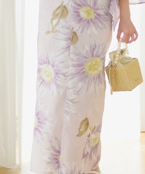 Rebloom（リブルーム Rebloom Reb loom）の「【一人で着られるセパレート浴衣】上衣・下衣・兵児帯 3点セット《夕涼浴衣》（浴衣・レディース・ネイビー系1/ピンク系/ブルー系/ネイビー系2・FREE）」の9枚目の写真