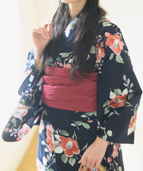 Rebloom（リブルーム Rebloom Reb loom）の「【一人で着られるセパレート浴衣】上衣・下衣・兵児帯 3点セット《夕涼浴衣》（浴衣・レディース・ネイビー系1/ピンク系/ブルー系/ネイビー系2・FREE）」の14枚目の写真