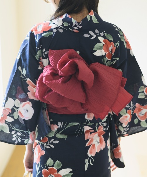 Rebloom（リブルーム Rebloom Reb loom）の「【一人で着られるセパレート浴衣】上衣・下衣・兵児帯 3点セット《夕涼浴衣》（浴衣・レディース・ネイビー系1/ピンク系/ブルー系/ネイビー系2・FREE）」の15枚目の写真