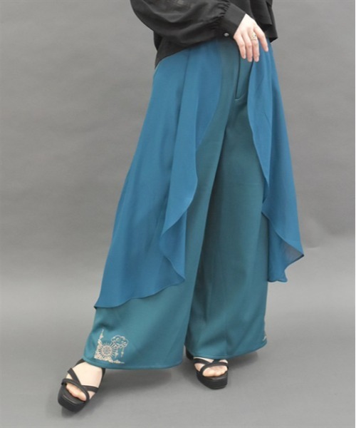 axes femme POETIQUE(アクシーズファムポエティック)の「フレアデザインワイドパンツ(その他パンツ・レディース・ネイビー/ブルーグリーン/ブラック・MEDIUM)」の3枚目の写真