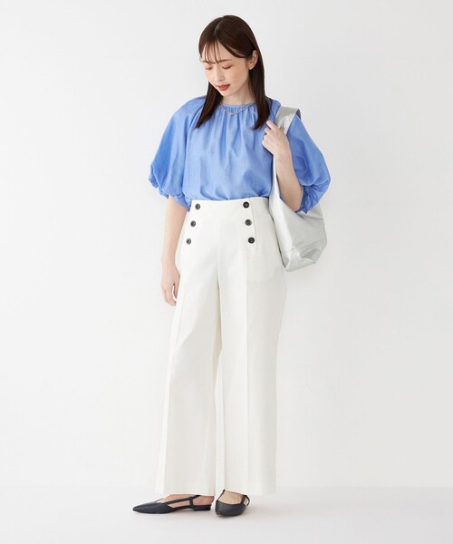 SHIPS Colors(シップス カラーズ)の「SHIPS Colors:〈洗濯機可能〉コットン オックス マリン パンツ(その他パンツ・レディース・オフホワイト/ベージュ/ネイビー・SMALL/MEDIUM)」の22枚目の写真