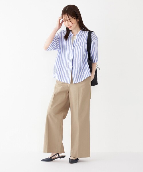 セール】SHIPS Colors:〈洗濯機可能〉コットン オックス マリン パンツ