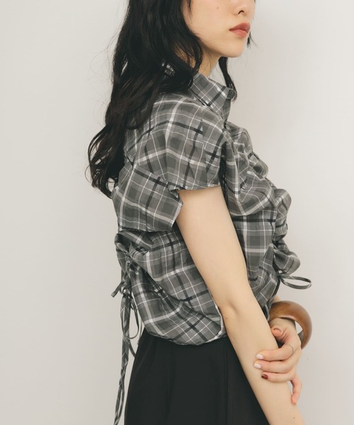 KBF / ケービーエフ ドロストシアーチェックブラウス KBF｜ドロストシアーチェックブラウス | Rakuten Fashion(楽天