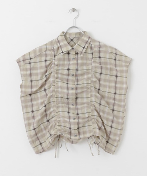 KBF / ケービーエフ ドロストシアーチェックブラウス KBF｜ドロストシアーチェックブラウス | Rakuten Fashion(楽天