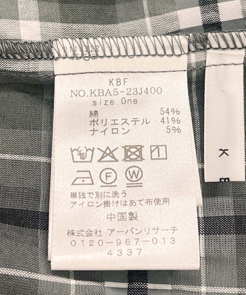 KBF(ケイビーエフ)の「ドロストシアーチェックブラウス(シャツ/ブラウス・レディース・グレー系その他/ベージュ系その他/ブルー系その他・ONE)」の10枚目の写真
