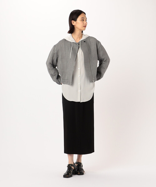 Gabardine K.T(ギャバジンケーティー)の「紙ビエラ ライダース風のブルゾン(ブルゾン・レディース・ホワイト・9号/7号/5号)」の8枚目の写真