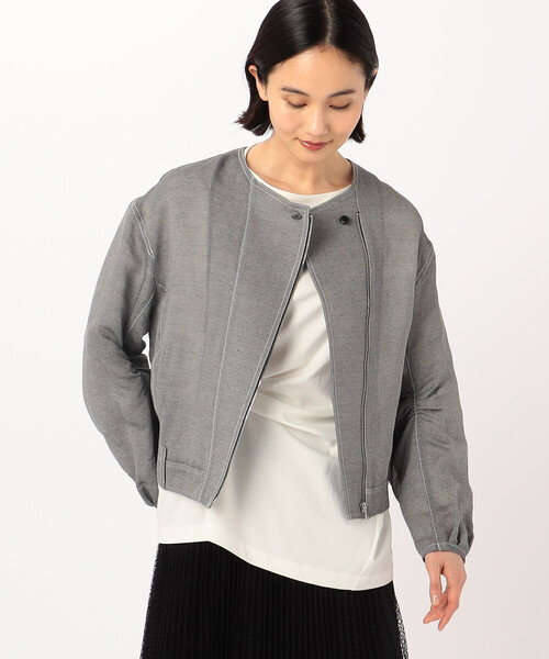 Gabardine K.T(ギャバジンケーティー)の「紙ビエラ ライダース風のブルゾン(ブルゾン・レディース・ホワイト・9号/7号/5号)」の14枚目の写真