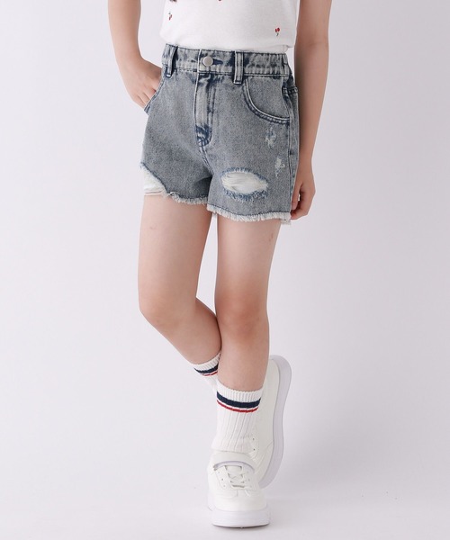 10C REPIPI（ジューシーレピピ）の「【10C REPIPI】ダメージデニムショートパンツ（デニムパンツ・キッズ・ブルー系その他/ライトブルー/ブラック・130cm/120cm/110cm）」の3枚目の写真