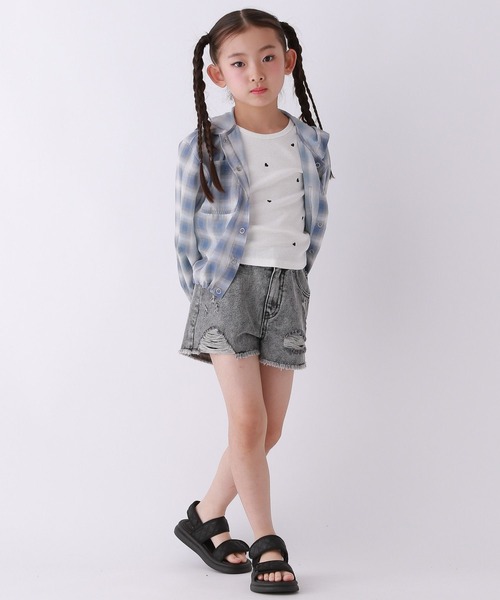 10C REPIPI（ジューシーレピピ）の「【10C REPIPI】ダメージデニムショートパンツ（デニムパンツ・キッズ・ブルー系その他/ライトブルー/ブラック・130cm/120cm/110cm）」の6枚目の写真