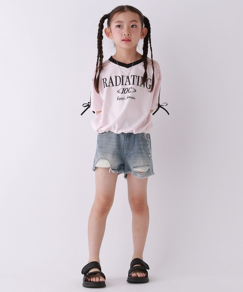 10C REPIPI（ジューシーレピピ）の「【10C REPIPI】ダメージデニムショートパンツ（デニムパンツ・キッズ・ブルー系その他/ライトブルー/ブラック・130cm/120cm/110cm）」の5枚目の写真